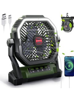 Camping Fan with LED Lights,5 𝑰𝑵1