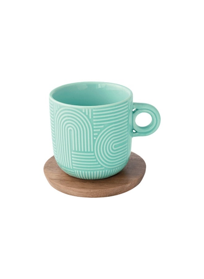 Easy Life 2-Piece Take a Loop Dishwasher Safe Cup and Saucer Set Blue and Green 250ml - Image 3