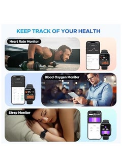 PROMASS Smart Watch for Men Women with Bluetooth Call 1.96" Full Touch Screen Fitness Tracker with Heart Rate Blood Oxygen Sleep Monitor, IP68 Waterproof  - Image 3