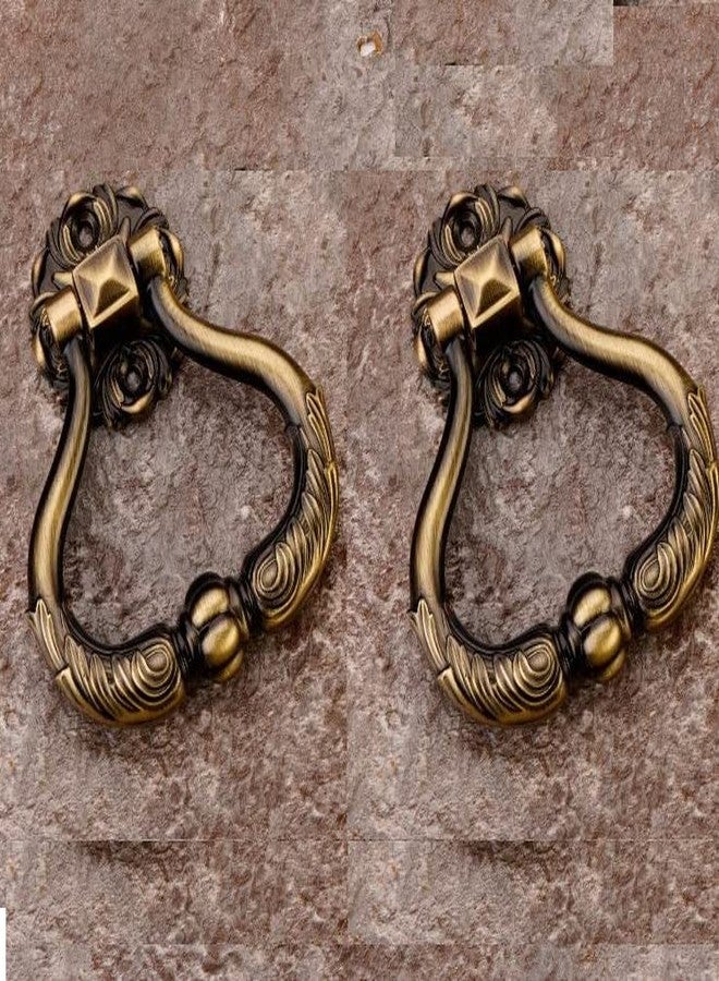 JWL Rajwadi Knob Door Knocker (Antique Brass Finish) 2 Piece - Image 1