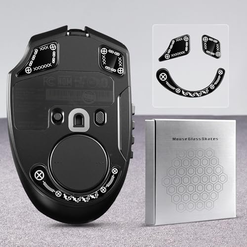 immoenuc Glass Mouse Skates for Razer Naga V2 Pro Wireless Gaming Mouse Feet Pads Smooth Durable Game Mice Accessories Slimmer Toughened Glass Fabrication (Printing Pattern) - Image 2