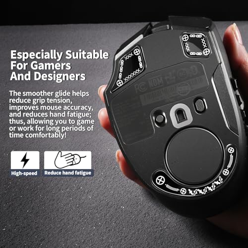 immoenuc Glass Mouse Skates for Razer Naga V2 Pro Wireless Gaming Mouse Feet Pads Smooth Durable Game Mice Accessories Slimmer Toughened Glass Fabrication (Printing Pattern) - Image 4