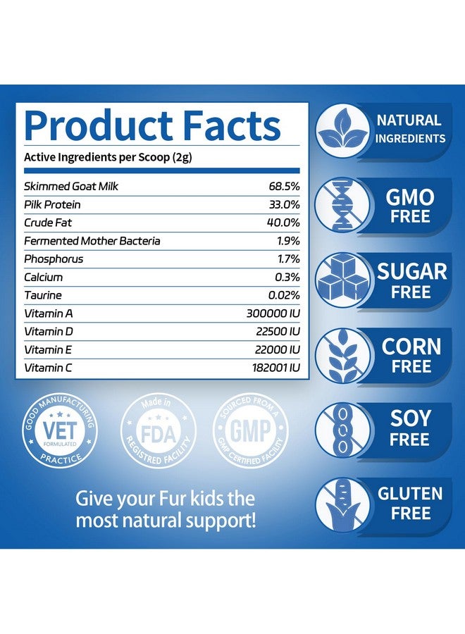 مسحوق حليب الماعز من نوترا كامز مع التورين للجراء والكلاب لصحة الجهاز الهضمي وعظام قوية وأسنان صحية. 14 أونصة، طبيعي بنسبة 100%. - Image 5