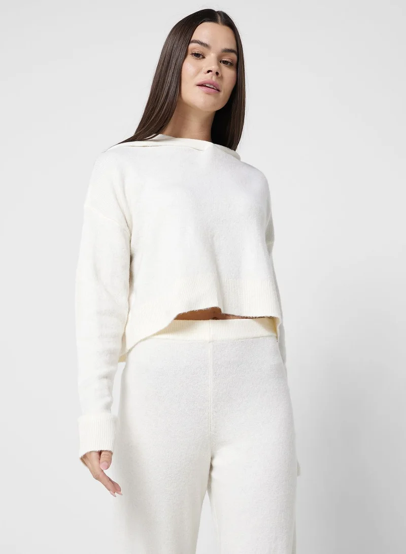 CALVIN KLEIN Knitted Crop Hoodie