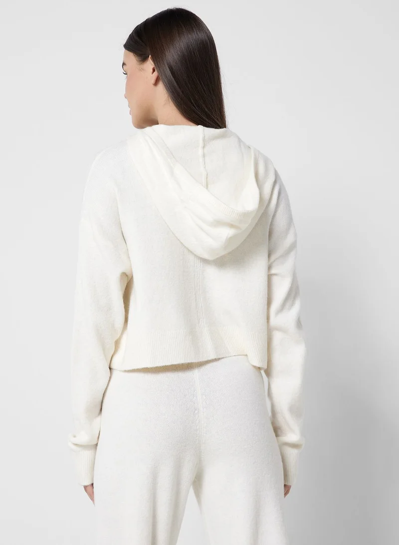 CALVIN KLEIN Knitted Crop Hoodie