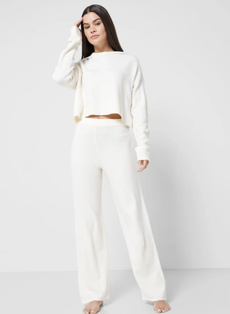 CALVIN KLEIN Knitted Crop Hoodie