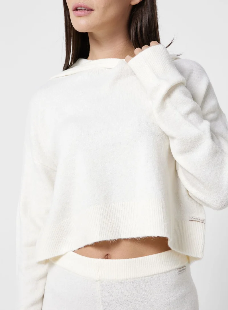 CALVIN KLEIN Knitted Crop Hoodie