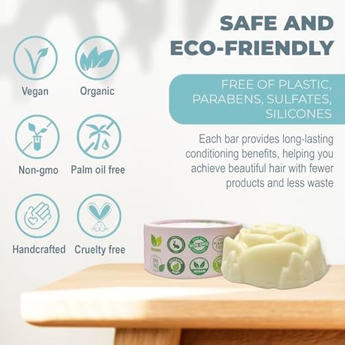 Relaxcation Organic Conditioner Bar For Damaged Hair | Repair & Nourish | Unscented, Softening, Moisturizing | Shea, Argan & Jojoba Oils - Handmade in USA for Women and Men - Image 5
