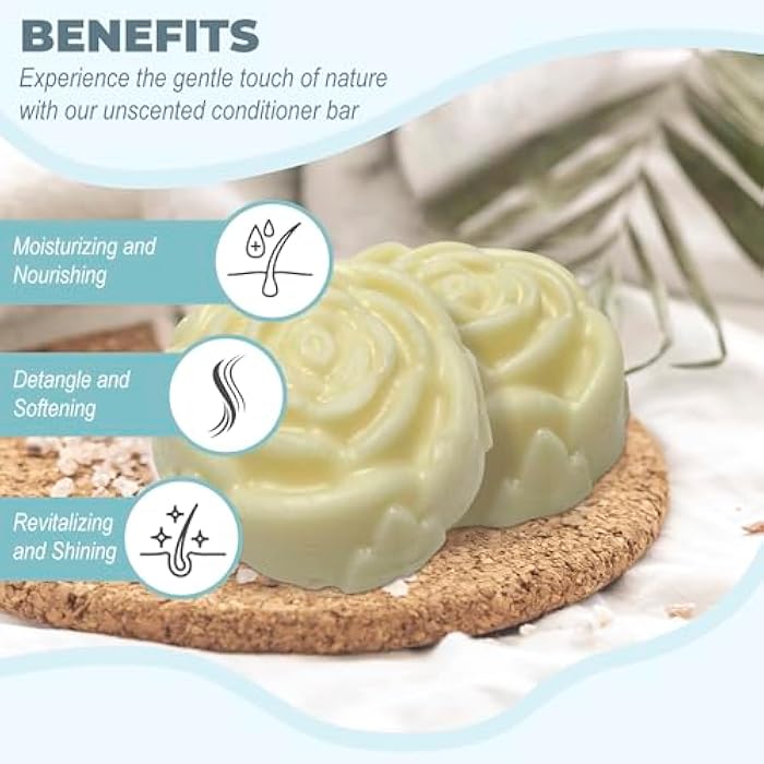 Relaxcation Organic Conditioner Bar For Damaged Hair | Repair & Nourish | Unscented, Softening, Moisturizing | Shea, Argan & Jojoba Oils - Handmade in USA for Women and Men - Image 3