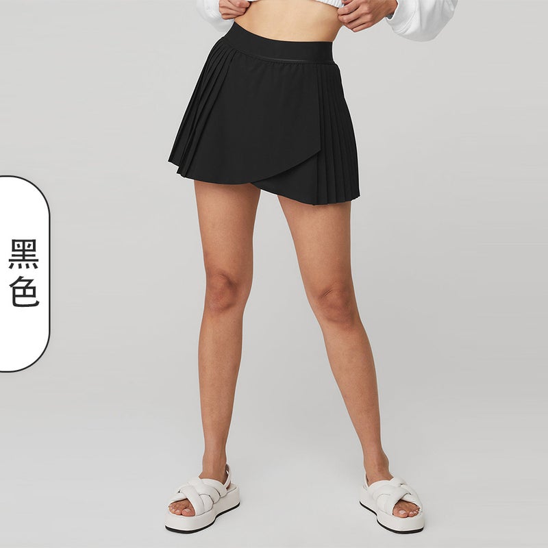 Generic New Pleated Quick-Dry Tennis Skirt with Shorts for Women Black - Image 1