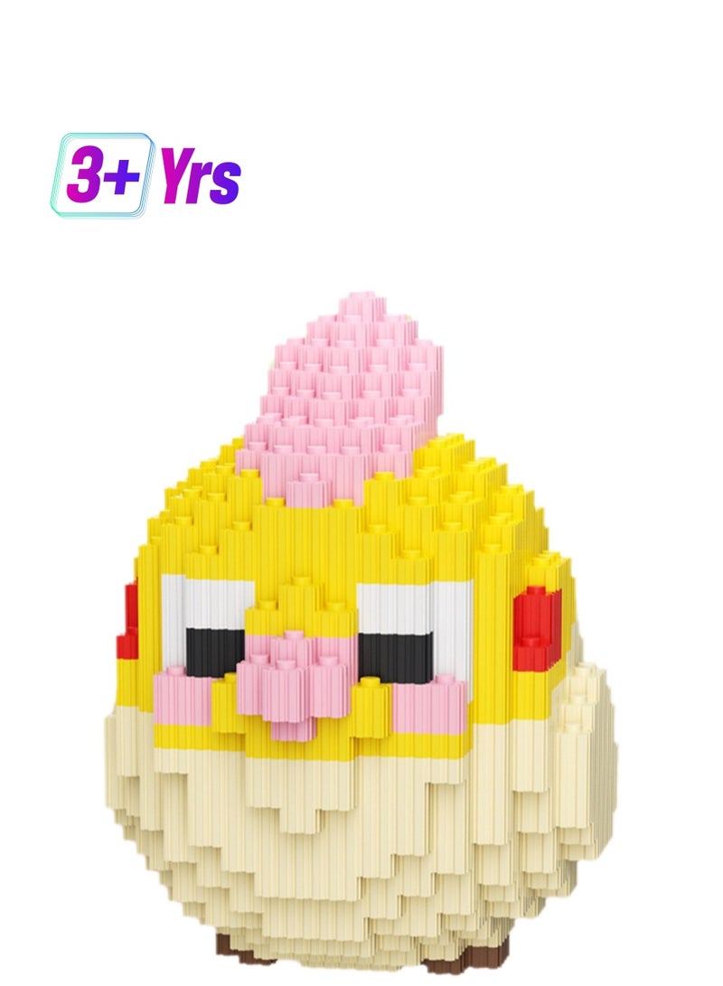 Miniature Small Particle Puzzle Building Blocks Gift Children's Educational Toy Puzzle (Yellow Bird) - Image 1