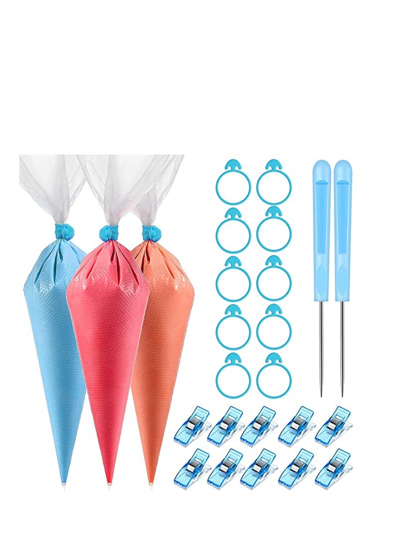 SYOSI Pieces Cookie Decorating Tools, Kitchen Utensils And Gadgets, Piping Pastry Bag, Pastry Bag Ties, Pastry Bag Clips and Plastic Awls for  Cookie Cake Decorating - Image 1