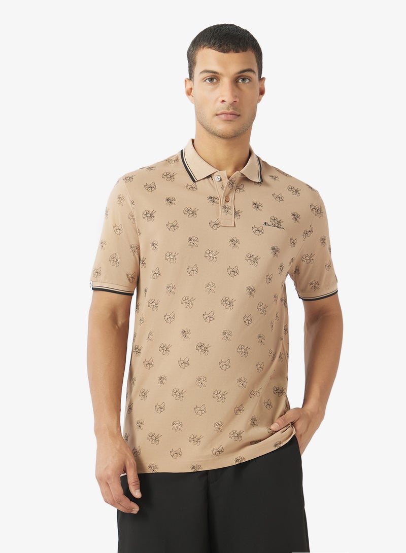 Ben Sherman Printed Pique Polo - Image 1