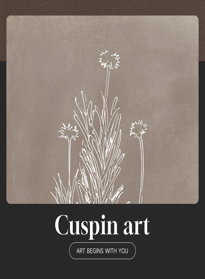 Cuspin Boho Framed Botanical Wall Art for Bedroom, 4 Piece Vintage Neutral Floral Canvas Painting Prints for Modern Farmhouse, Minimalist Rustic Flower Pictures for Living Room Kitchen Dining Room Home Decor - Image 5