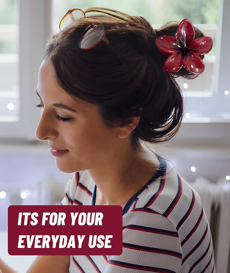 BdelrinQue Big Size Red Flower Clip, Flower Clips for Women Hair, Flowers Hair Clip, Claw Clips Flowers Perfect for Everyday Hairstyling and Special Occasions, 21g Lightweight Design - Image 5
