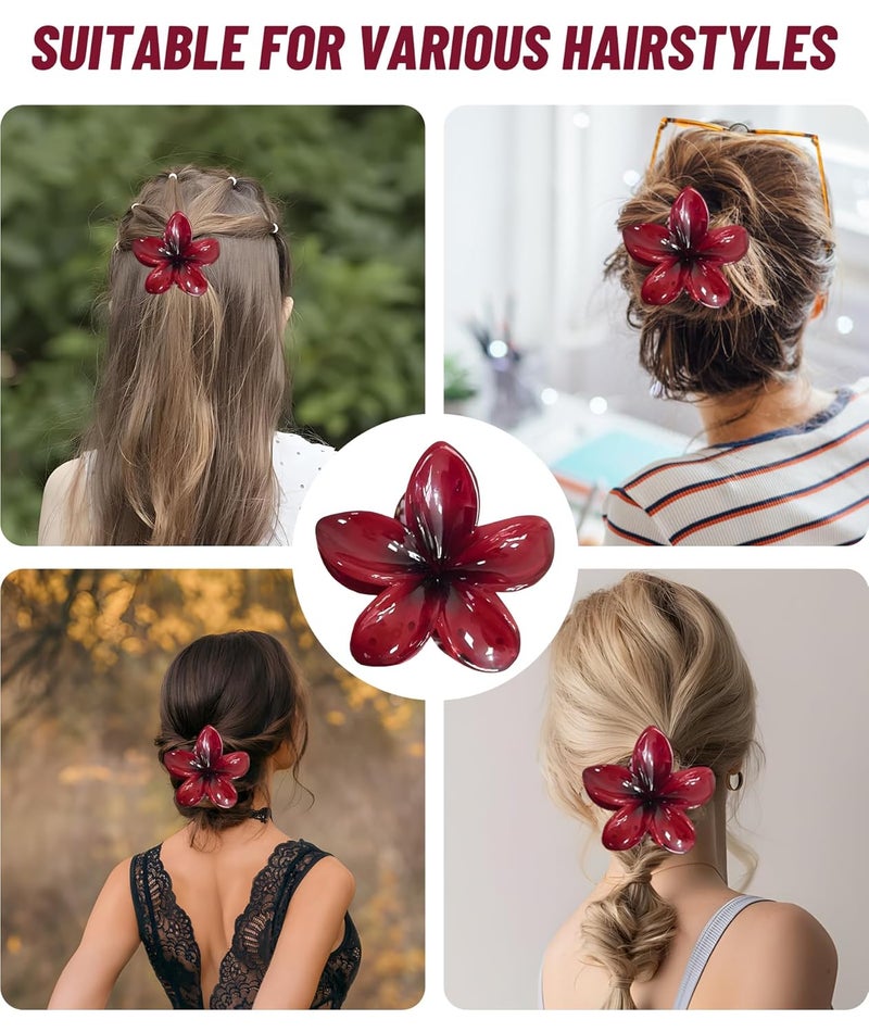 BdelrinQue Big Size Red Flower Clip, Flower Clips for Women Hair, Flowers Hair Clip, Claw Clips Flowers Perfect for Everyday Hairstyling and Special Occasions, 21g Lightweight Design - Image 4