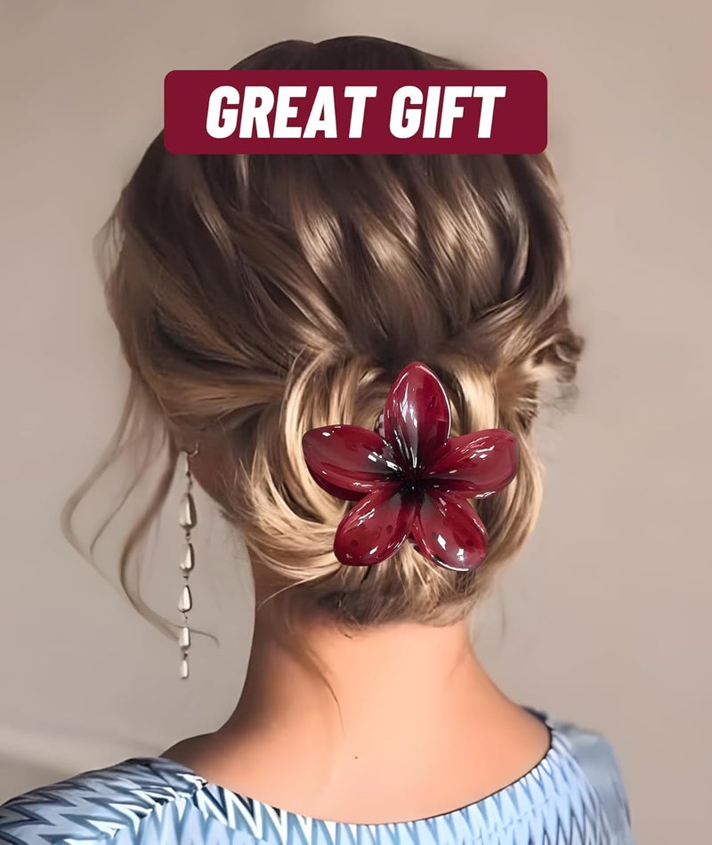 BdelrinQue Big Size Red Flower Clip, Flower Clips for Women Hair, Flowers Hair Clip, Claw Clips Flowers Perfect for Everyday Hairstyling and Special Occasions, 21g Lightweight Design - Image 3