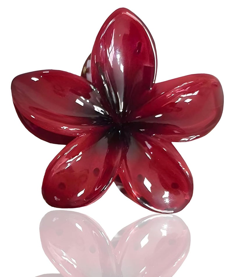 BdelrinQue Big Size Red Flower Clip, Flower Clips for Women Hair, Flowers Hair Clip, Claw Clips Flowers Perfect for Everyday Hairstyling and Special Occasions, 21g Lightweight Design - Image 1