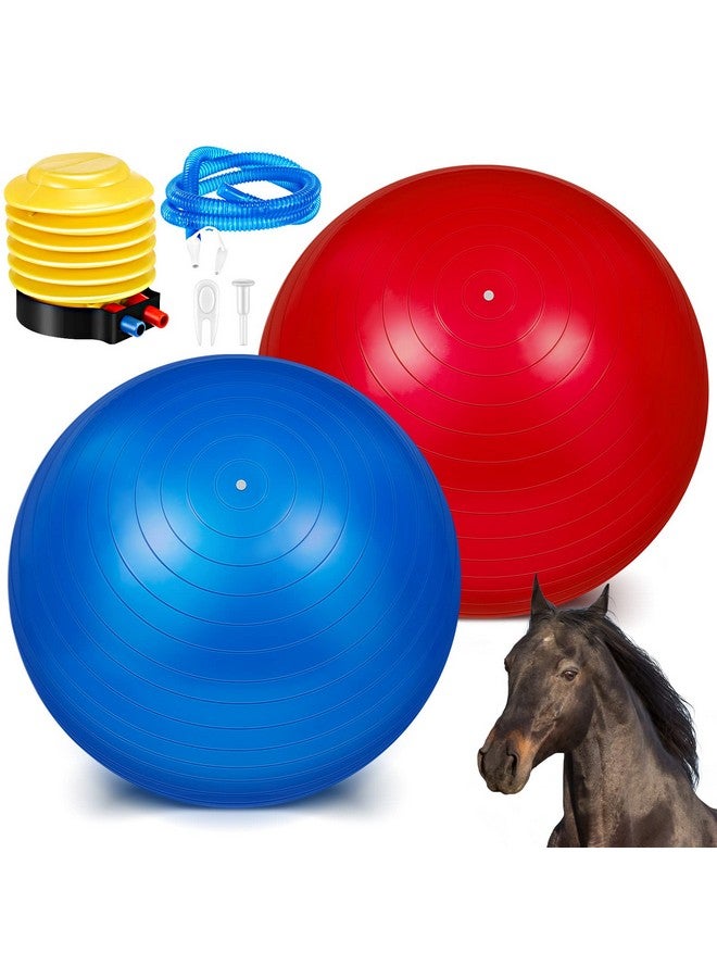 Sotiff 2 Pcs 30 Inch Large Horse Ball for Play Herding Horse Ball for Anti Burst Soccer Toys, Pump Included - Image 1
