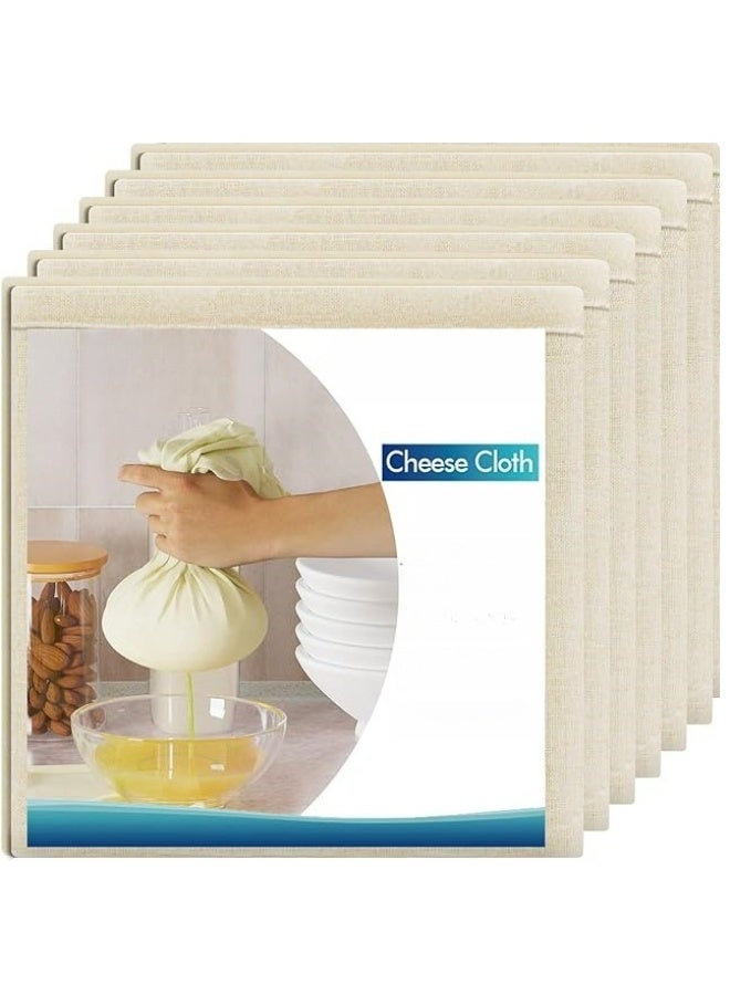6 PCS Reusable Cheesecloth, Grade 100, 60*60CM Hemmed Cheese Cloth for Straining Craft, 100% Cotton Unbleached Cloth Strainer for Cooking, Baking, Juicing, Cheese Making - Image 1