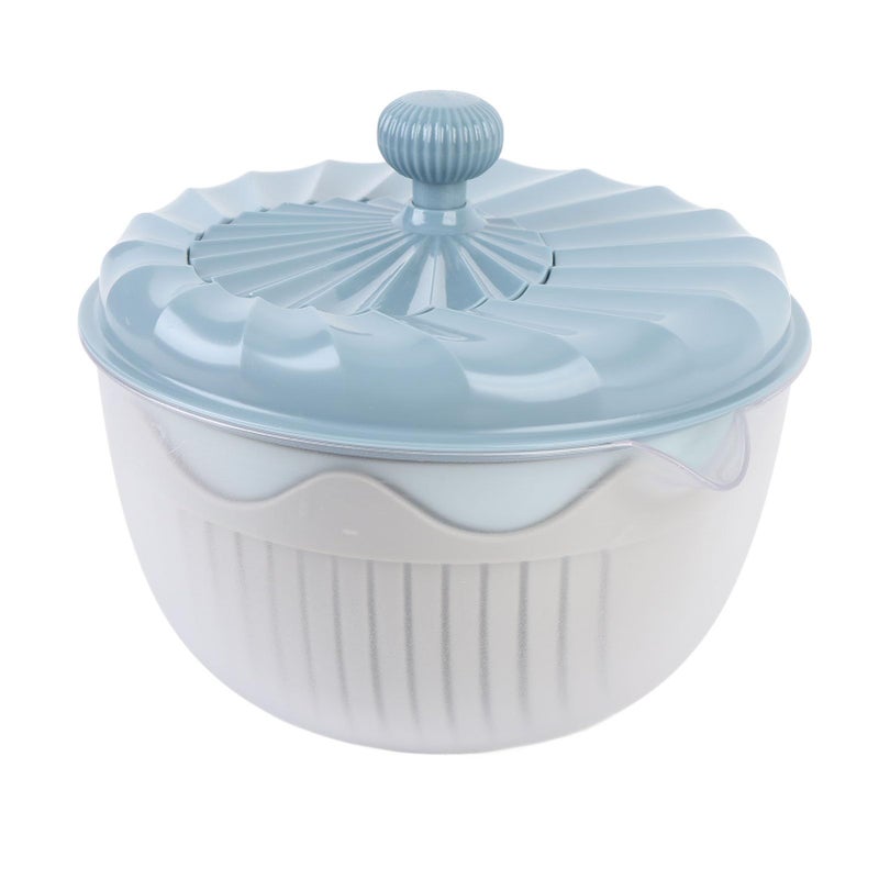 Large Capacity Nordic Blue Salad Spinner Vegetable Washer Bowl with Lid - Image 3
