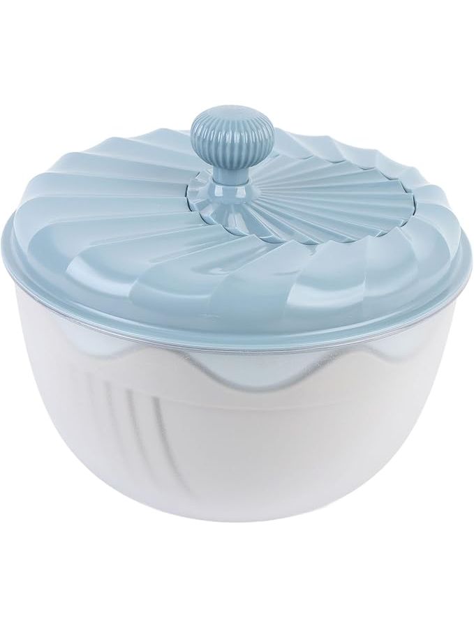 Large Capacity Nordic Blue Salad Spinner Vegetable Washer Bowl with Lid - Image 1