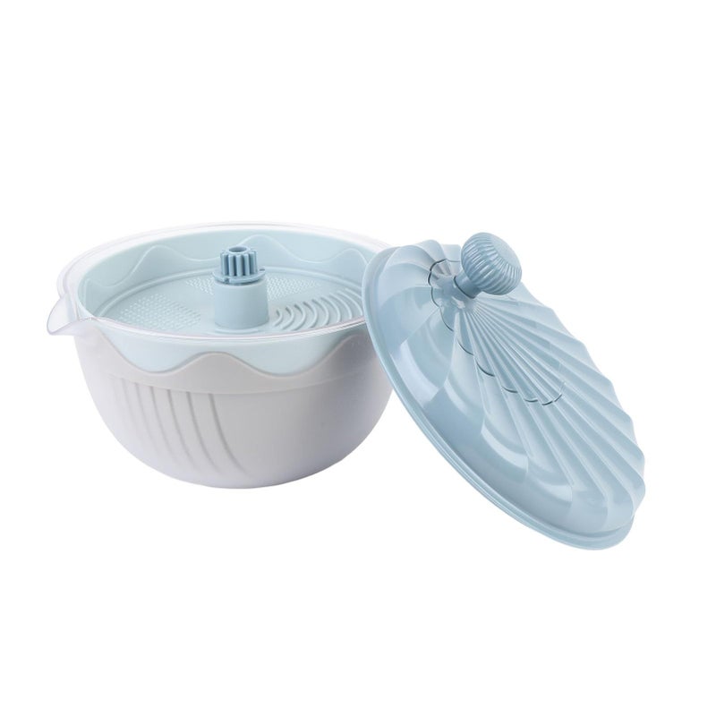 Large Capacity Nordic Blue Salad Spinner Vegetable Washer Bowl with Lid - Image 5