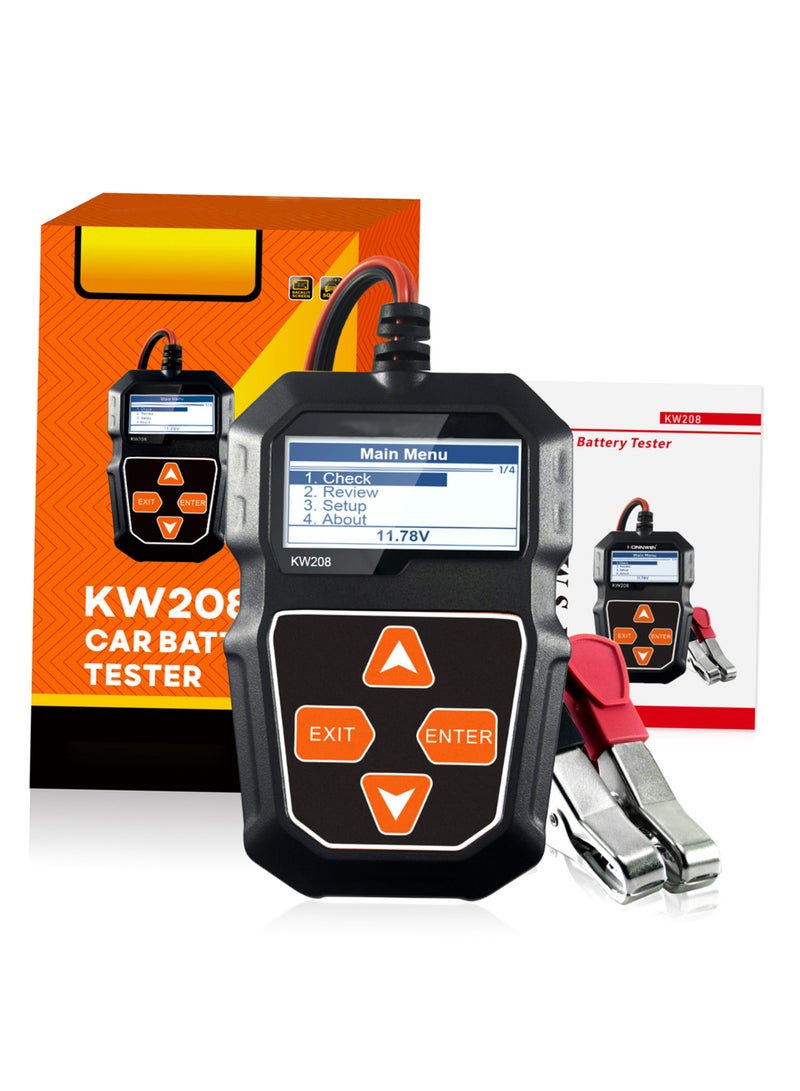 Konnwei KW208 12V Car Battery Load Tester Professional Automotive Alternator Analyzer - Waveform Voltage Test for Car/Boat/Motorcycle - Image 1