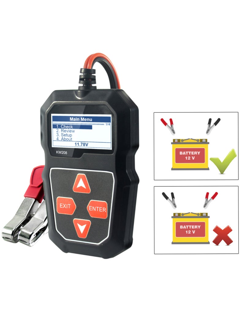 Konnwei KW208 12V Car Battery Load Tester Professional Automotive Alternator Analyzer - Waveform Voltage Test for Car/Boat/Motorcycle - Image 5