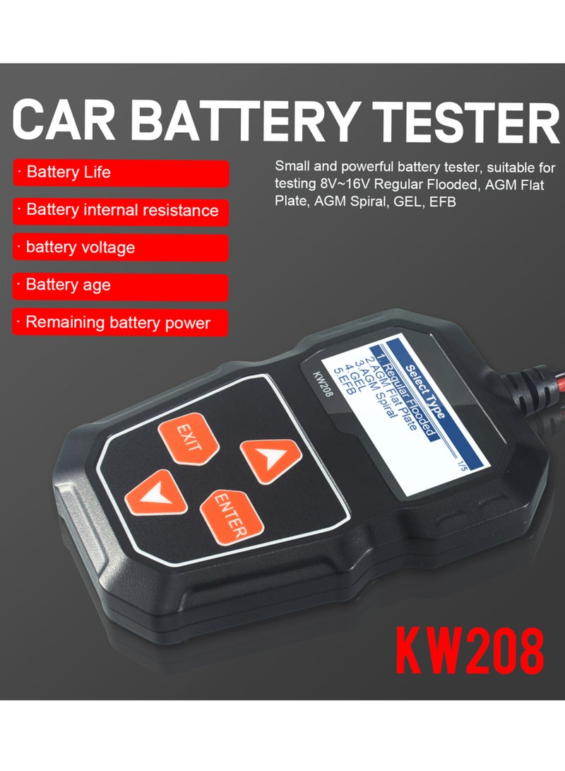 Konnwei KW208 12V Car Battery Load Tester Professional Automotive Alternator Analyzer - Waveform Voltage Test for Car/Boat/Motorcycle - Image 4