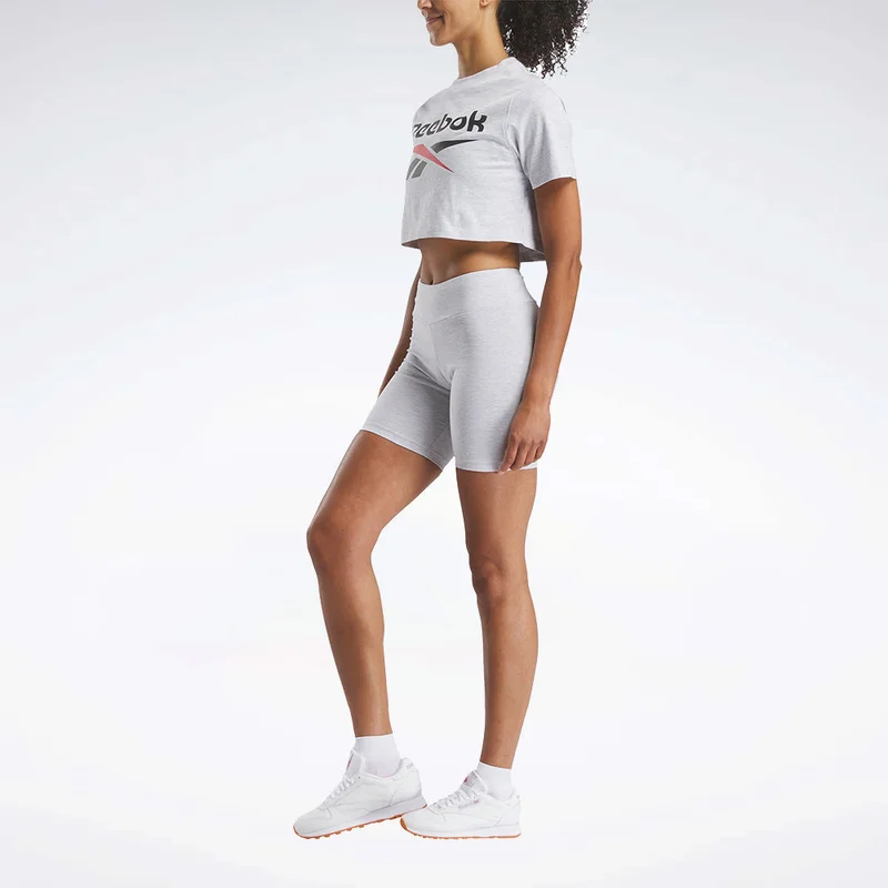 Reebok Silver Grey Marl Reebok Small Logo Cycle Women's Shorts for Women | Best Price UAE