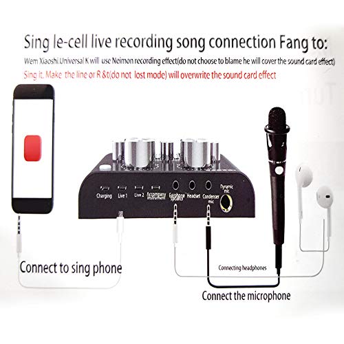 XIAOZAI V8 Karaoke Recording & Broadcast Audio Mixer - USB External Sound Card for Live KTV, Recording & Voice Chatting - Image 4