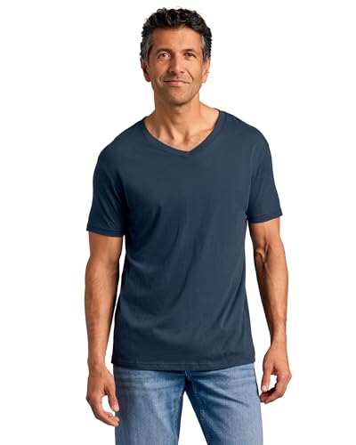 True Classic Mens V Neck T Shirts – Cotton V Neck T Shirts for Men, V-Neck Mens T-Shirts and Undershirts for Men Pack/Singles, Pack of 1, Navy, M - Image 1