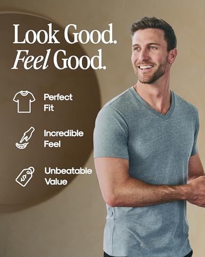 True Classic Mens V Neck T Shirts – Cotton V Neck T Shirts for Men, V-Neck Mens T-Shirts and Undershirts for Men Pack/Singles, Pack of 1, Navy, M - Image 4