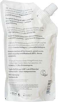 lavera كيس إعادة تعبئة لافيرا للعناية بالليمون سائل غسيل اليدين عضوي ليمون عضوي عشب الليمون تنظيف لطيف نباتي pH محايد 500 مل - Image 2