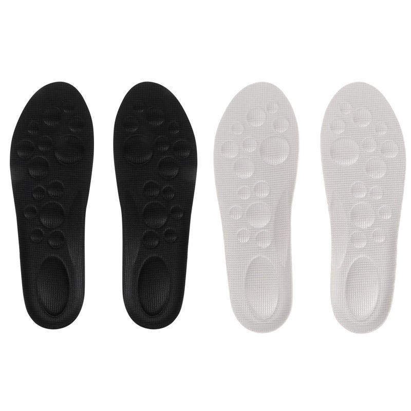 Shock Absorbing Insoles 2 Pairs Gray Black Arch Support Breathable Anti Odor Size 28 32 - Image 2