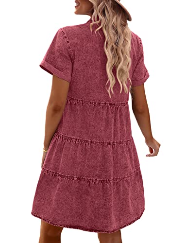 GRAPENT Short formal Dresses Women Dresses for Special Occasions Classy Dresses for Women Summer Dresses for Women 2023 Beach Summer Dress for Women Beach Women's Tiered Dress Baroque Rose Size Medium - Image 2