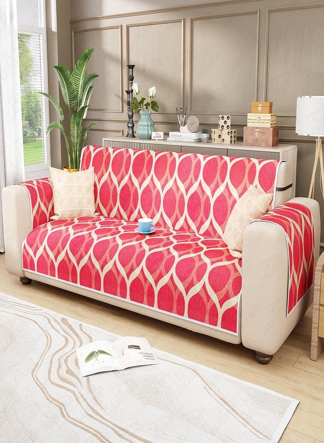 Lukzer 3 Seater Quilted Reversible Dessert Jewel Design Sofa Cover Mat with Arms | Polyester Blend 350 GSM Full Coverage & Back Belt for Stability | Washable Furniture Protector (170-180CM/SC-202-03) - Image 3