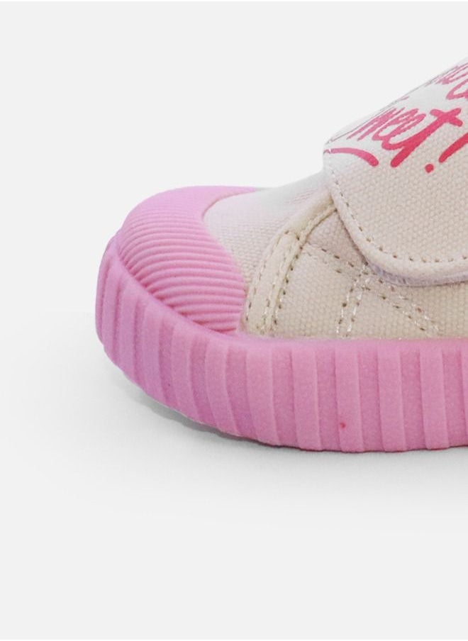 hibobi - Children's Strawberry Pattern Casual Velcro Canvas Shoes - Pink - Image 1