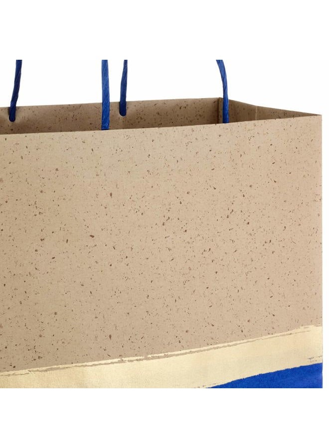 Hallmark 13" Large Paper Gift Bags (Pack of 6 - Blue & Kraft) for Hanukkah, Birthdays, Weddings, Graduations, Father's Day, Baby Showers, Bridal Showers - Image 4