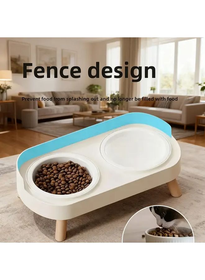 Green Elevated Cat Bowl Splash Proof Indoor Feeding and Watering Set Dishwasher Safe - Image 3