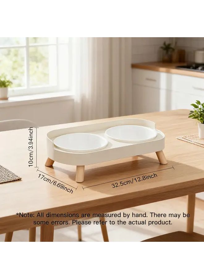 Green Elevated Cat Bowl Splash Proof Indoor Feeding and Watering Set Dishwasher Safe - Image 2