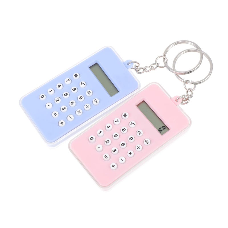 2 Pack Calculator Keychain Pendant Desk Toy Party Favors For Kids Adorable Design Multi Purpose Accessory - Image 2