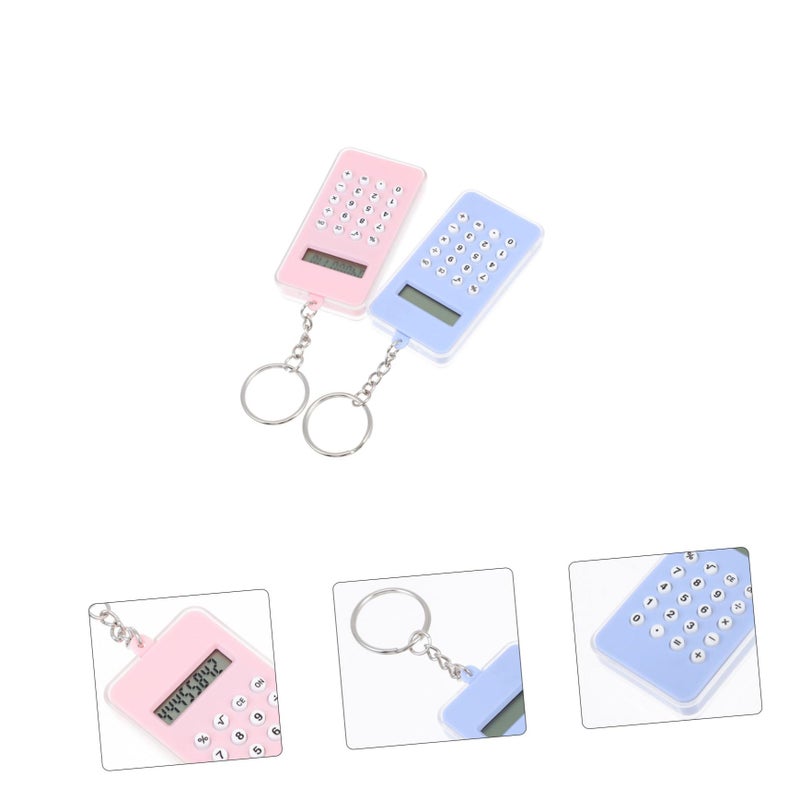 2 Pack Calculator Keychain Pendant Desk Toy Party Favors For Kids Adorable Design Multi Purpose Accessory - Image 4