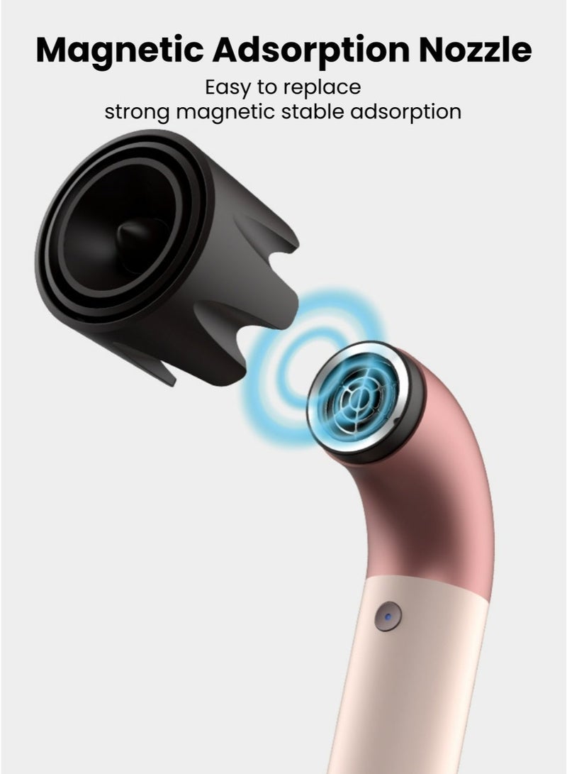 1200W Ionic Hair Dryer with Curved Tube Design, Fast Drying Blow Dryer with 5 Styling Nozzles, Low Noise, Adjustable Heat & Speed, Lightweight Professional Hair Dryer for Home, Salon & Travel - Image 2