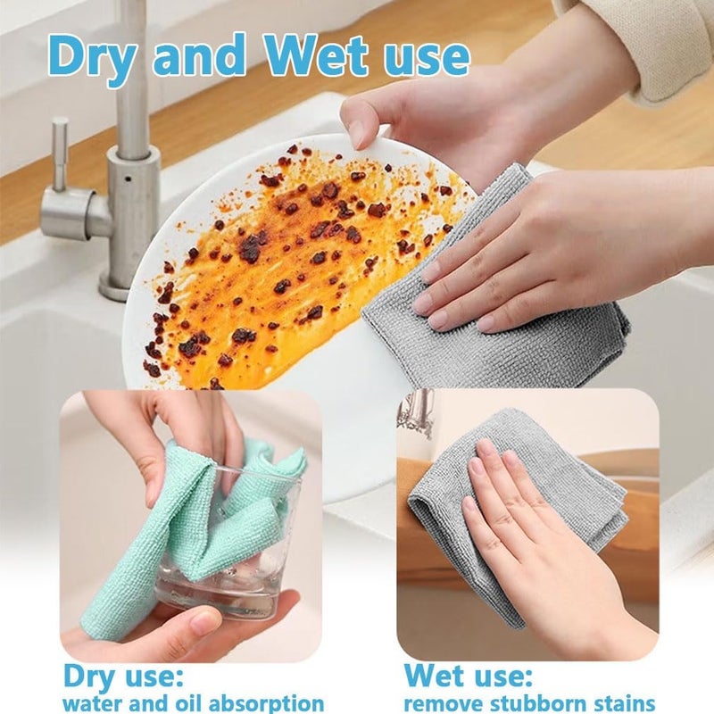 Goodern Microfiber Cleaning Cloth Roll,20 Sheets Reusable Tear-Away Towels Dry Wet Cleaning Rags Lazy Absorbent Lint Free Dish Towels Multi-Purpose Microfiber Cloths for Kitchen,Car & Daily Use-Pink - Image 4