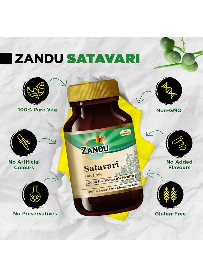 Zandu Satavari Capsules, With Natural Satavari Extracts, Useful for Women's Wellness - 60 Veg Capsules - Image 4