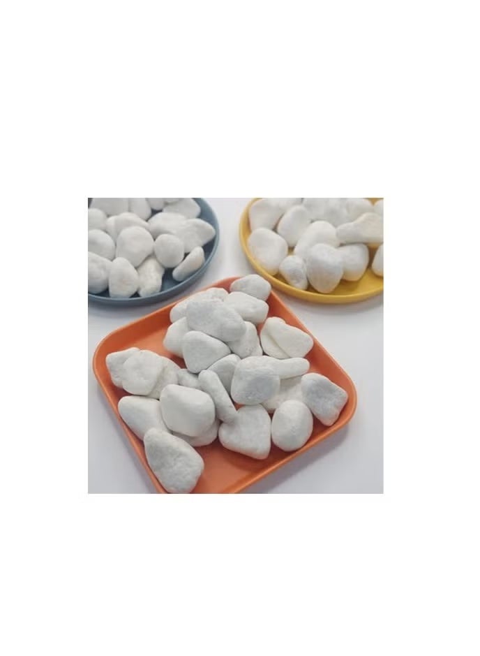 Snow White 3-5 cm Decorative Pebbles Natural Decorative Rocks for Garden Plants Succulents Vase Aquariums Landscape River Stones Outdoor 20kg - Image 2