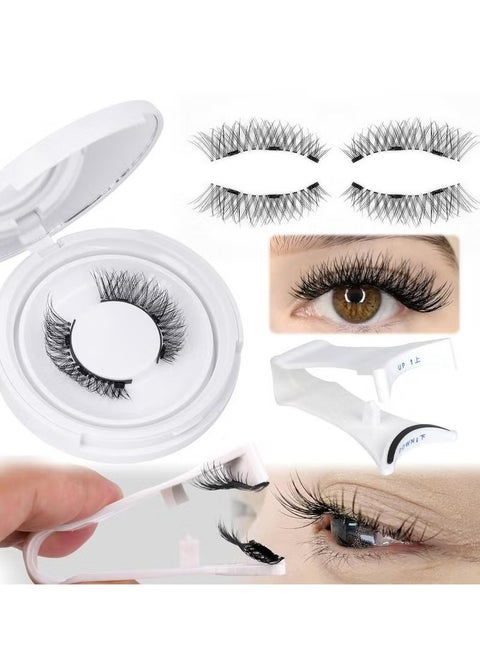 4pcs,Magnetic Eyelashes Cat Eye Lashes False Eyelashes Magnetic Lashes Natural Look with Applicator Reusable No Glue or Liner Needed Soft Magnetic Fake Eyelashes