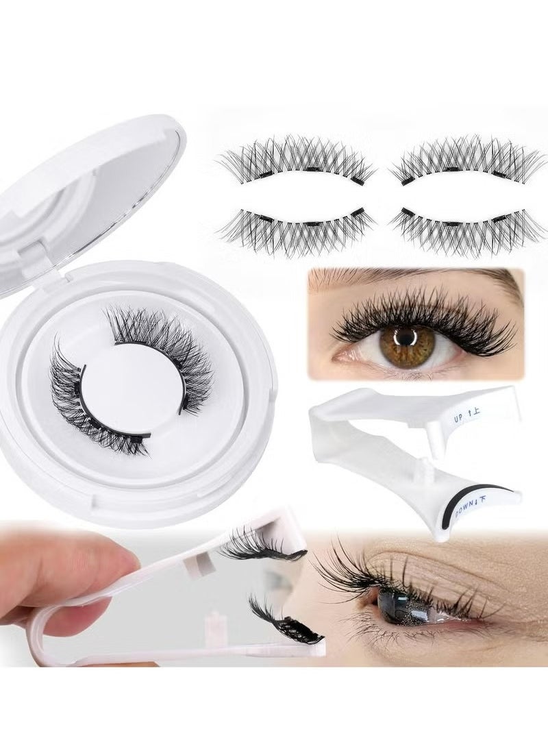 4pcs,Magnetic Eyelashes Cat Eye Lashes False Eyelashes Magnetic Lashes Natural Look with Applicator Reusable No Glue or Liner Needed Soft Magnetic Fake Eyelashes